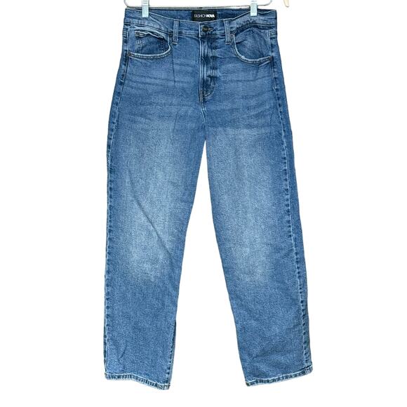 Fashion Nova Denim - Fashion Nova high rise barrel blue denim jeans 5 pocket women’s 30 waist size 11